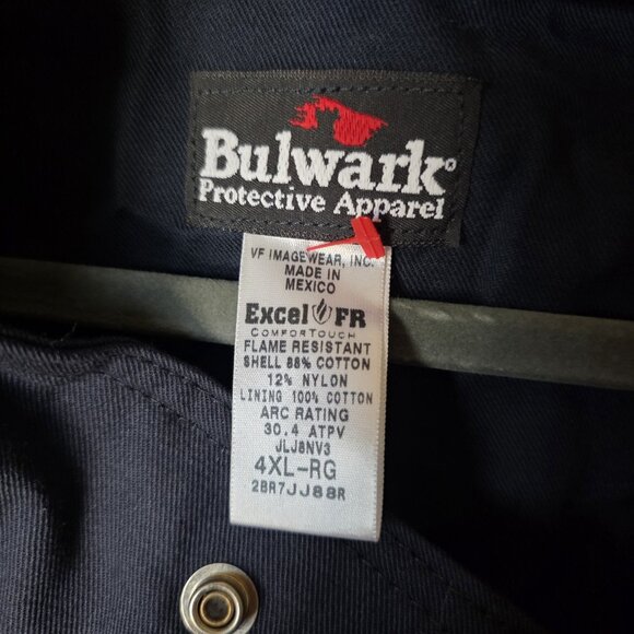 Bulwark FR Men’s Flame Resistant Jacket 4XL Comfortouch Workwear Welding, Fire - Picture 2 of 7